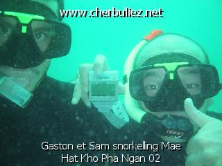 légende: Gaston et Sam snorkelling Mae Hat Kho Pha Ngan 02
qualityCode=raw
sizeCode=half

Données de l'image originale:
Taille originale: 60167 bytes
